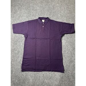 NEW Mens Polo L.L.Bean Purple Double L Knit Golf Shirt Tall G742 1994, Size L